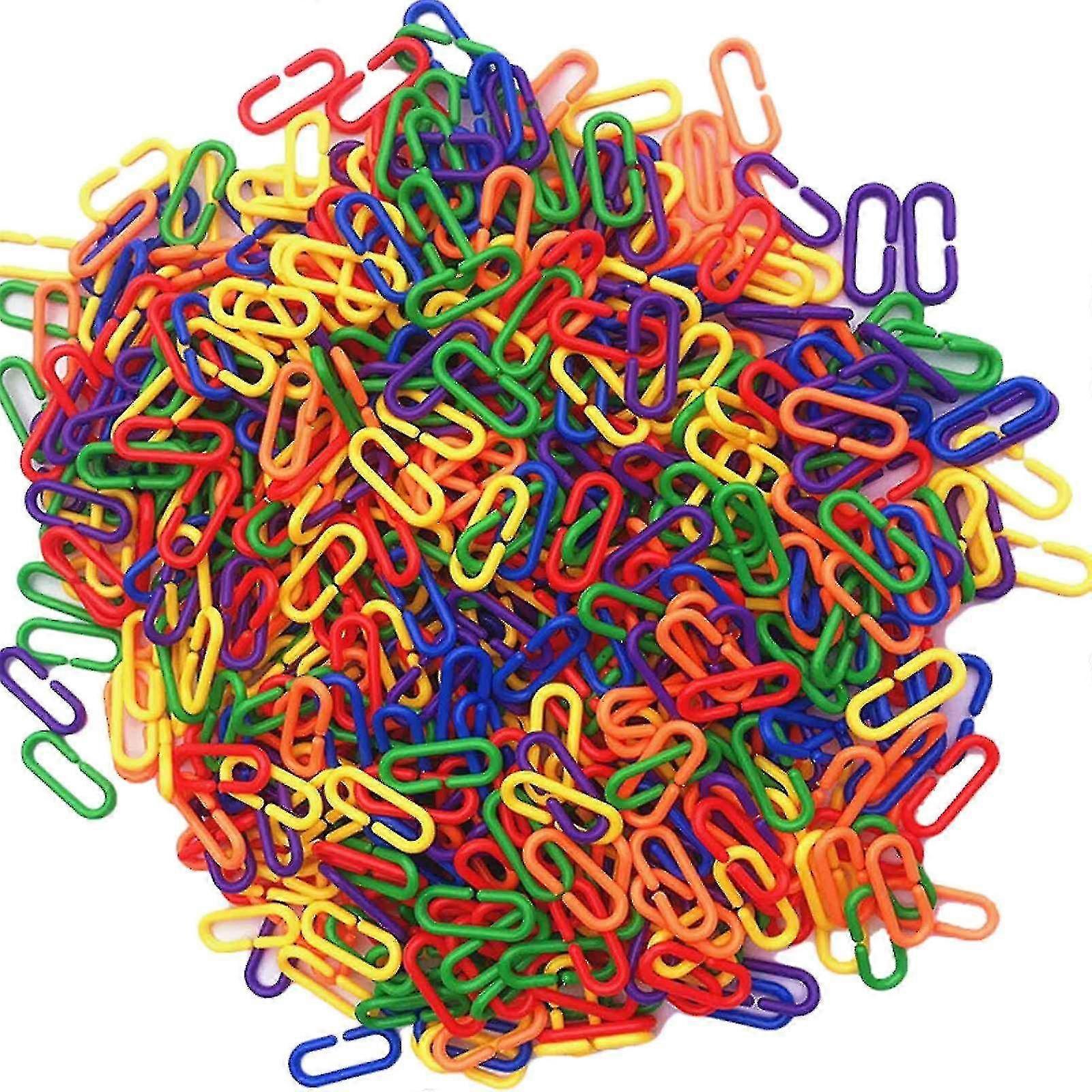 300 Pcs Plastic C-clips Sugar Glider C-links Toy Compatible With Parakeets Assorted Color