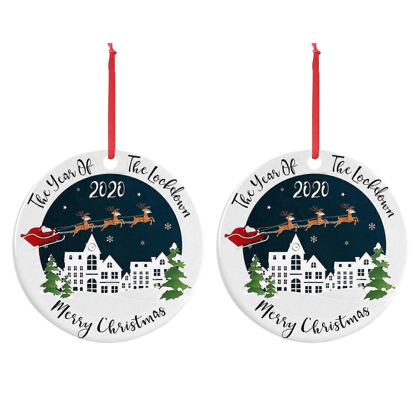 クリスマス 人気漫画印刷 ペンダント Pvc 素材 2pc