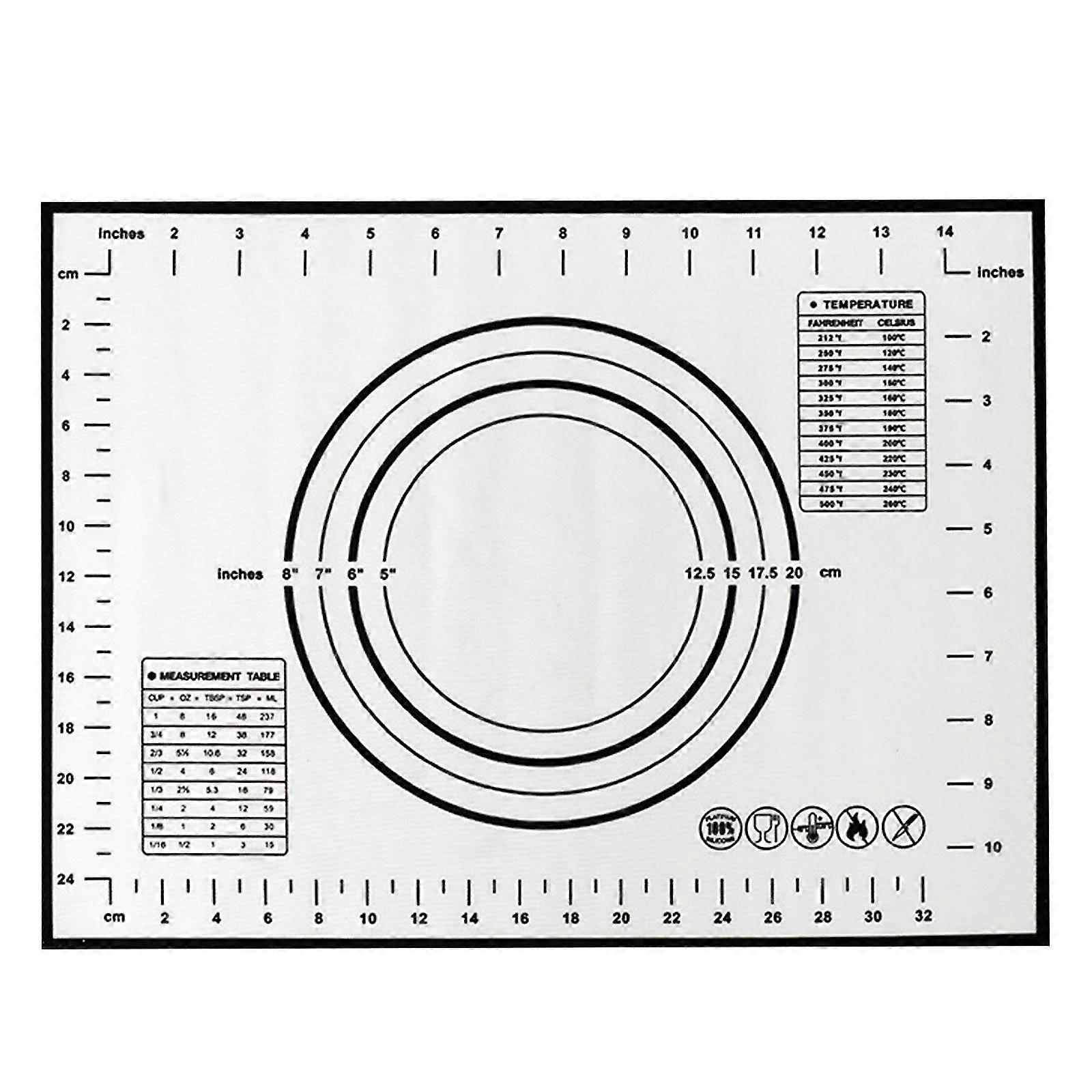 Silicone Cake Mat Non Stick Baking Mat Fondant Mat Dough Rolling Mat
