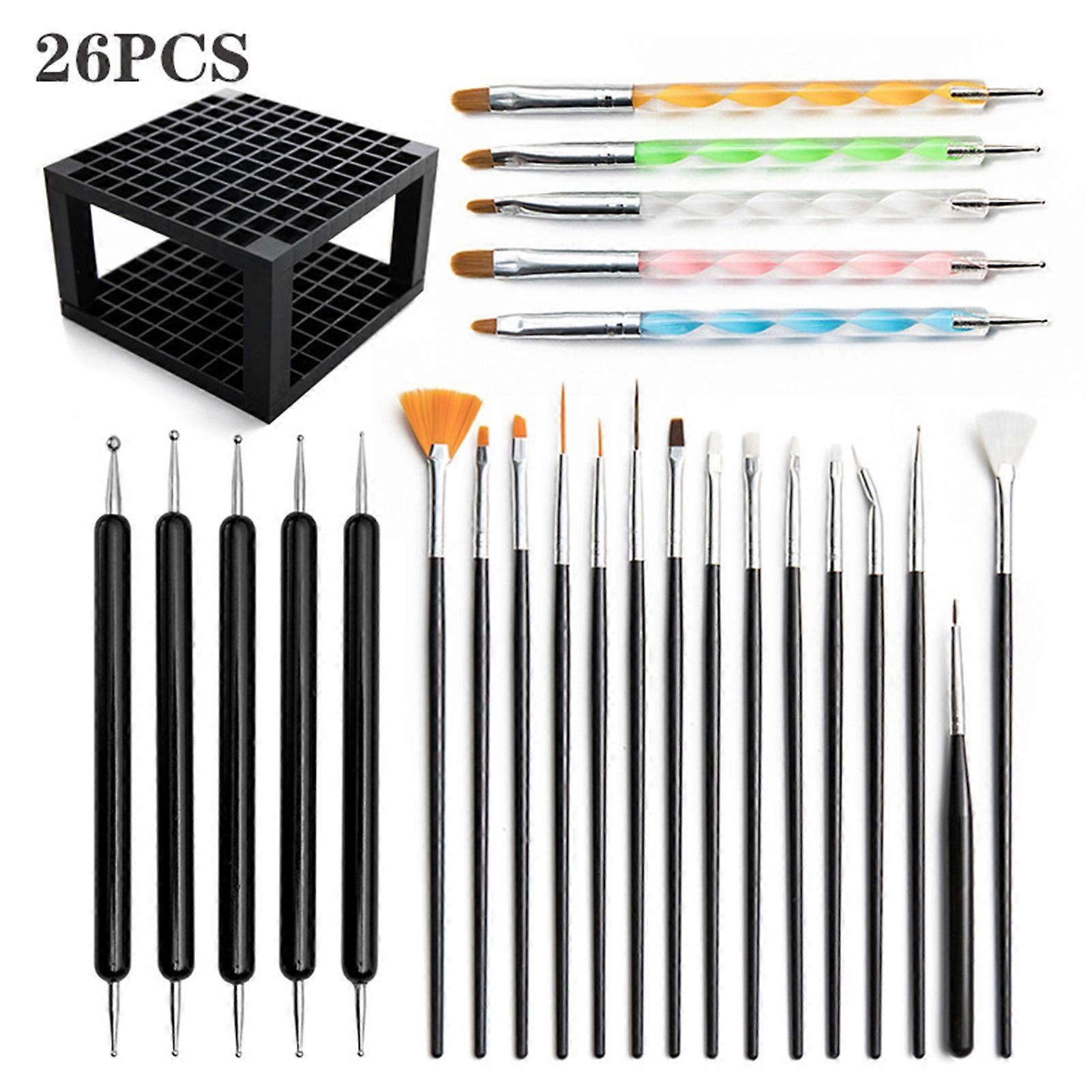 26Pcs/Set Mandala Dotting Tools Stencil Brushes  for Painting Rocks Coloring