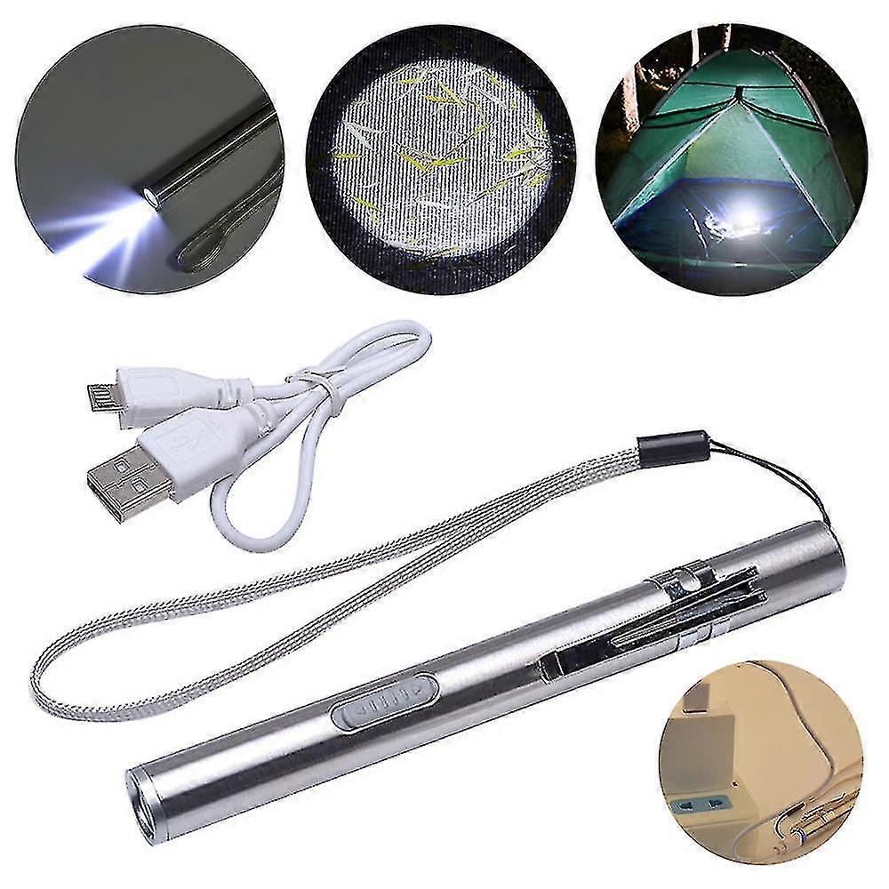 Portable Usb Flashlight Rechargeable Led Medical Camping Flashlights