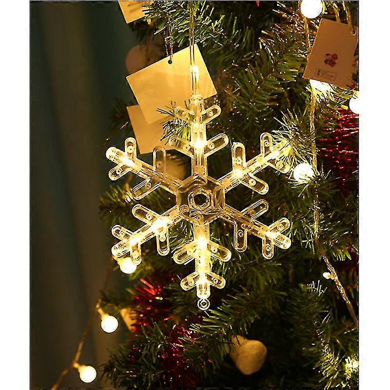 Led Acrylic Snowflake "icy Star" 16 Warm White Leds, Approx 18 X 16 Cm