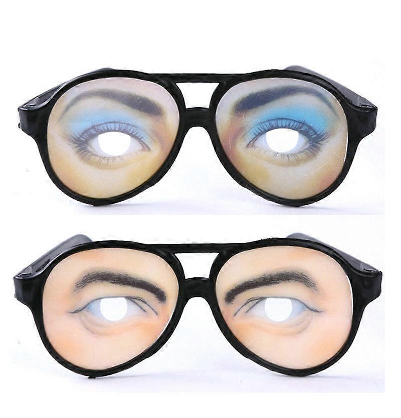 2pcs Crazy Eyes Glasses Funny Specks Shape