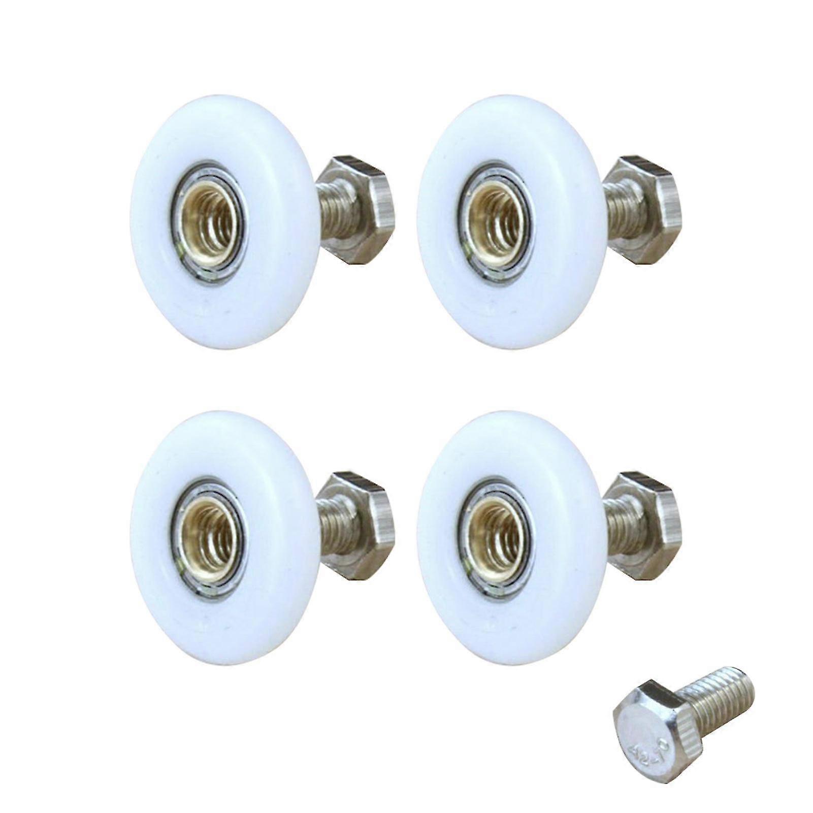 4pcs Replacement Part With Screw Runner Easy Install Sliding Guide Universal Practical For Bathroom No Noise Shower Door Roller,19mm