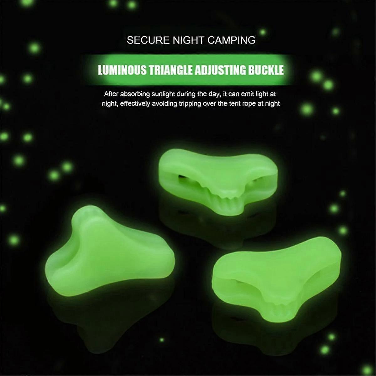 100PCS Outdoor Camping Luminous Rope Buckle Tent Pull Rope Luminous Anti-Slip Buckle Rope Buckle Te