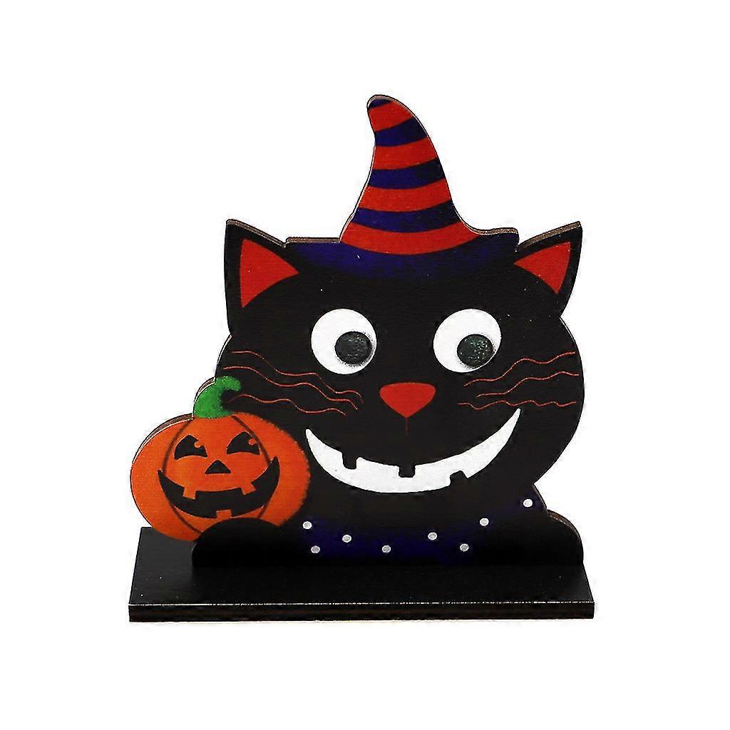 Pumpkin Black For Cat Halloween Wooden Desktop Ornaments For Creative Decor For Home Indoor Festival Party Desktop Decor
