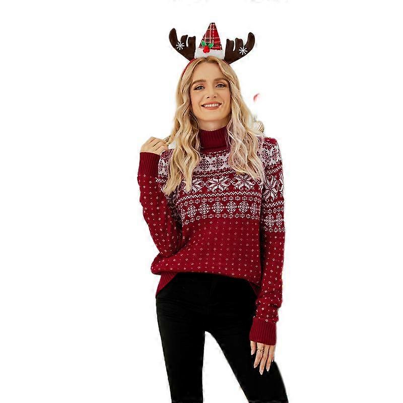 Damen Weihnachten Slim Fit Strickpullover Pullover