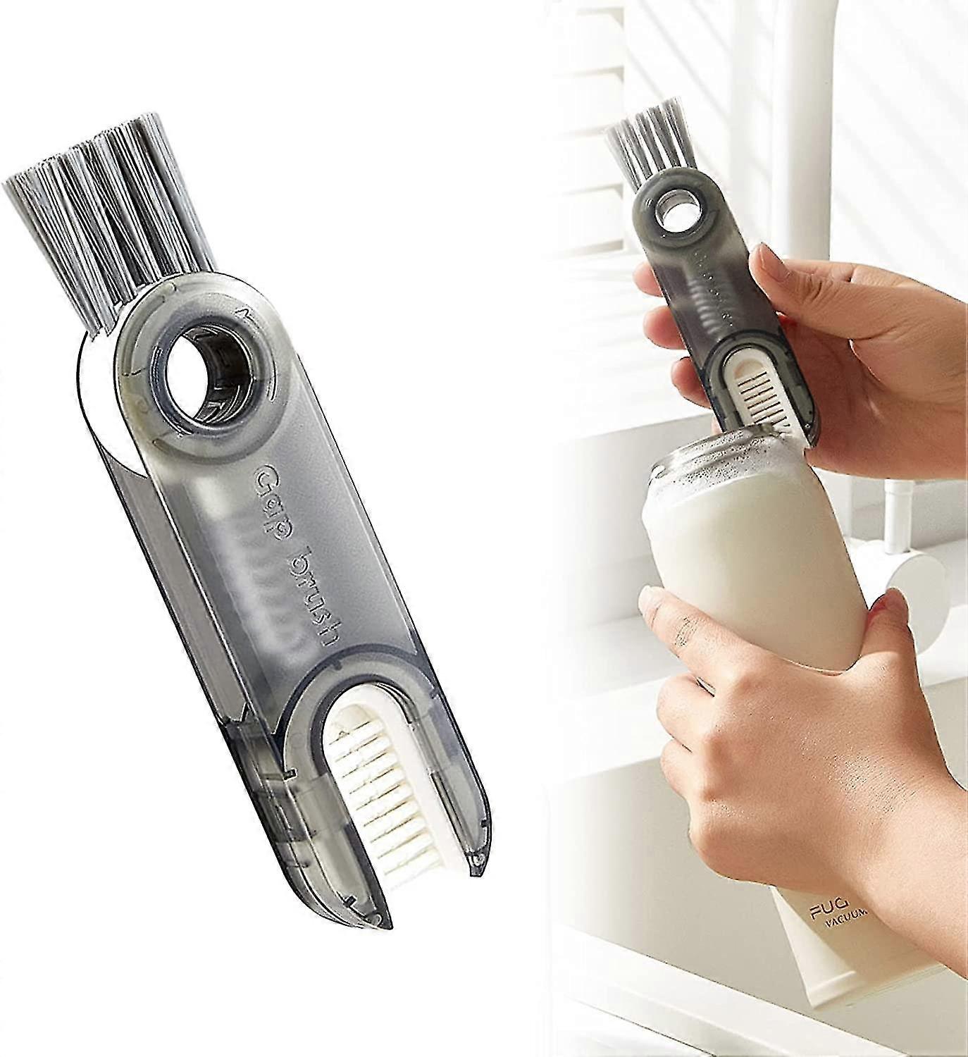 3 In 1 Tiny Bottle Cup Lid Detail Brush Straw Cleaner Tools, Multi-functional Crevice Cleaning Brush