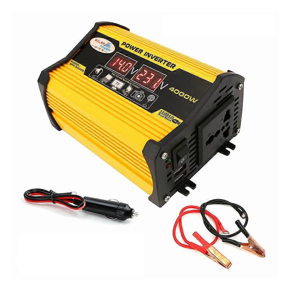 4000W Car Power Inverter LED Voltage Display DC12V to 110V 220V AC Converter Auto Charger Converter Adapter Dual Voltage Display