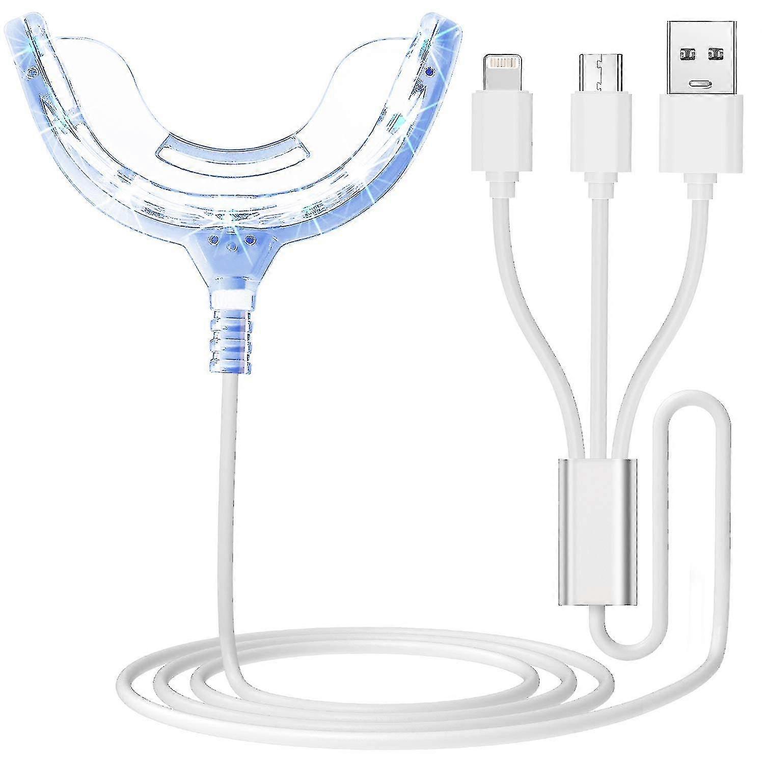 Teeth Whitening Accelerator Light, 16x More Powerful Blue Led Light, Mouth Tray Teeth Whitening Enhancer Light Trays Connected With Iphone/android/usb