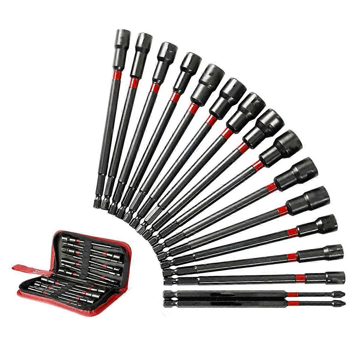 Magnetic Nut Driver 6 Inche Leader Nut Driver Leader Nut Drive Device (16PCS)