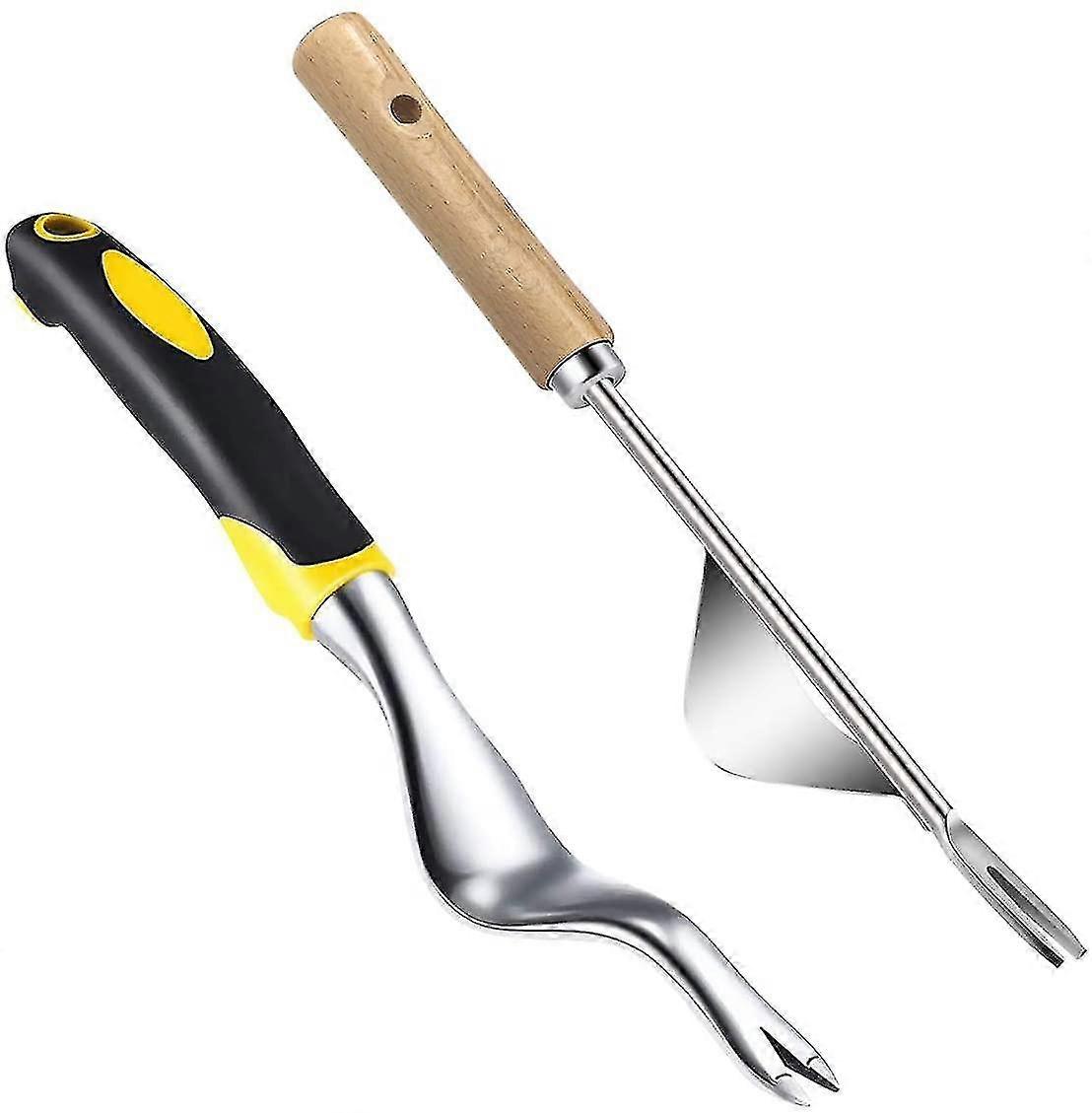 Weeding Tool, 2 Pieces Handheld Weeder Dandel Removal Tool, En Weed Puller With Non-slip
