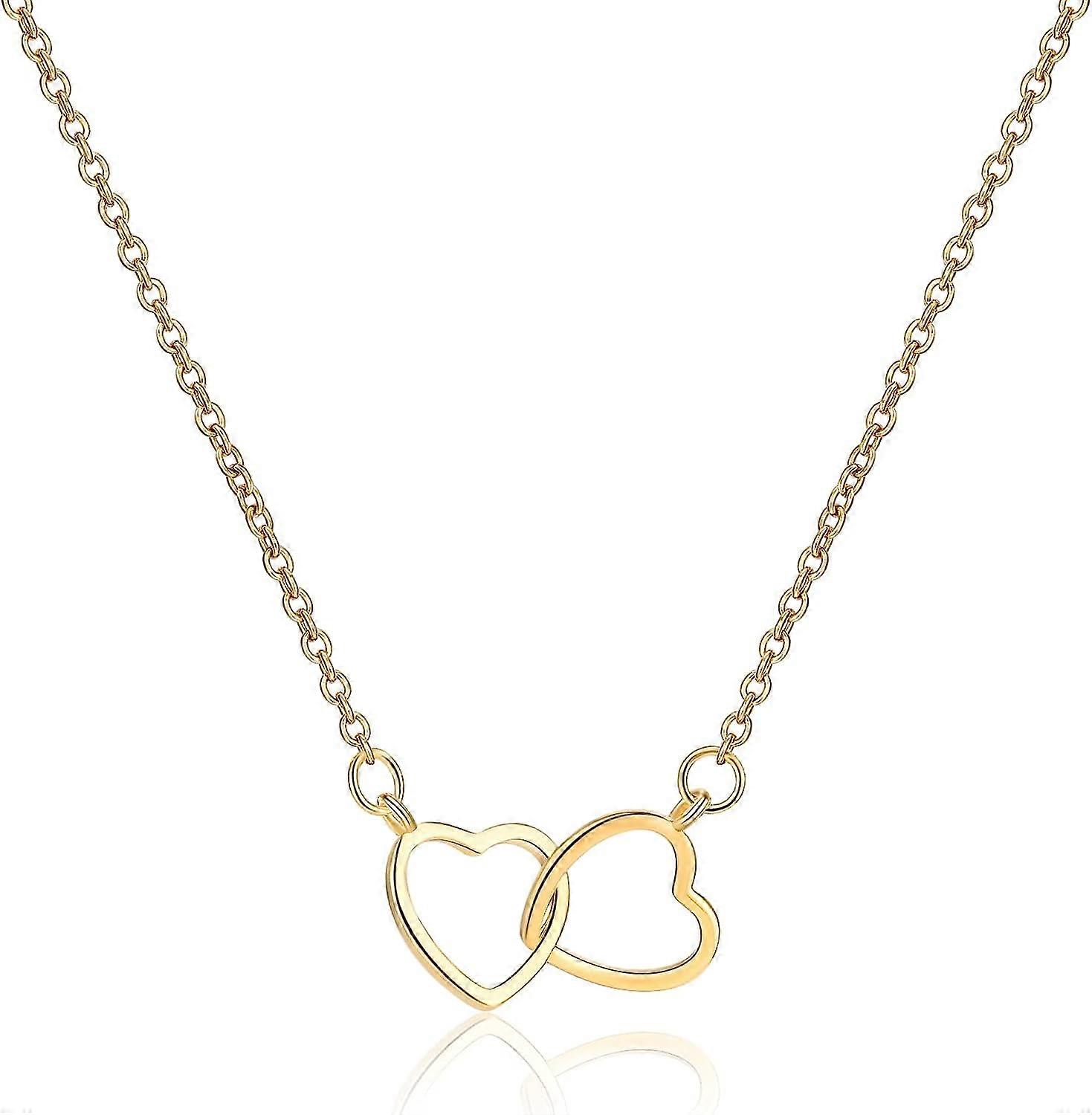 Cute Heart Necklaces for Women Trendy 14K Gold Open Heart Necklace