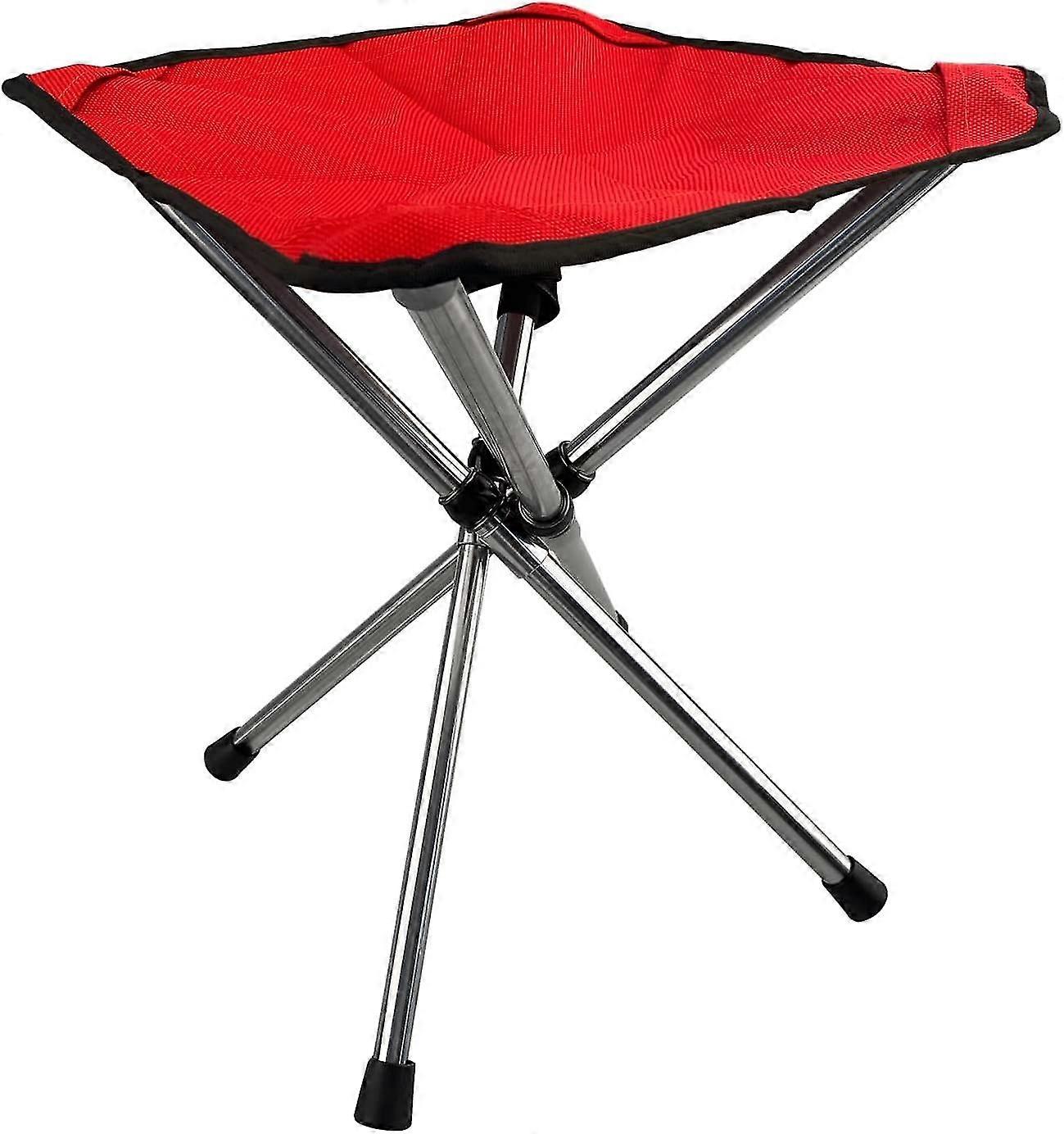 red- L)folding Stool Camping Fishing Seat Collapsible Tripod Small