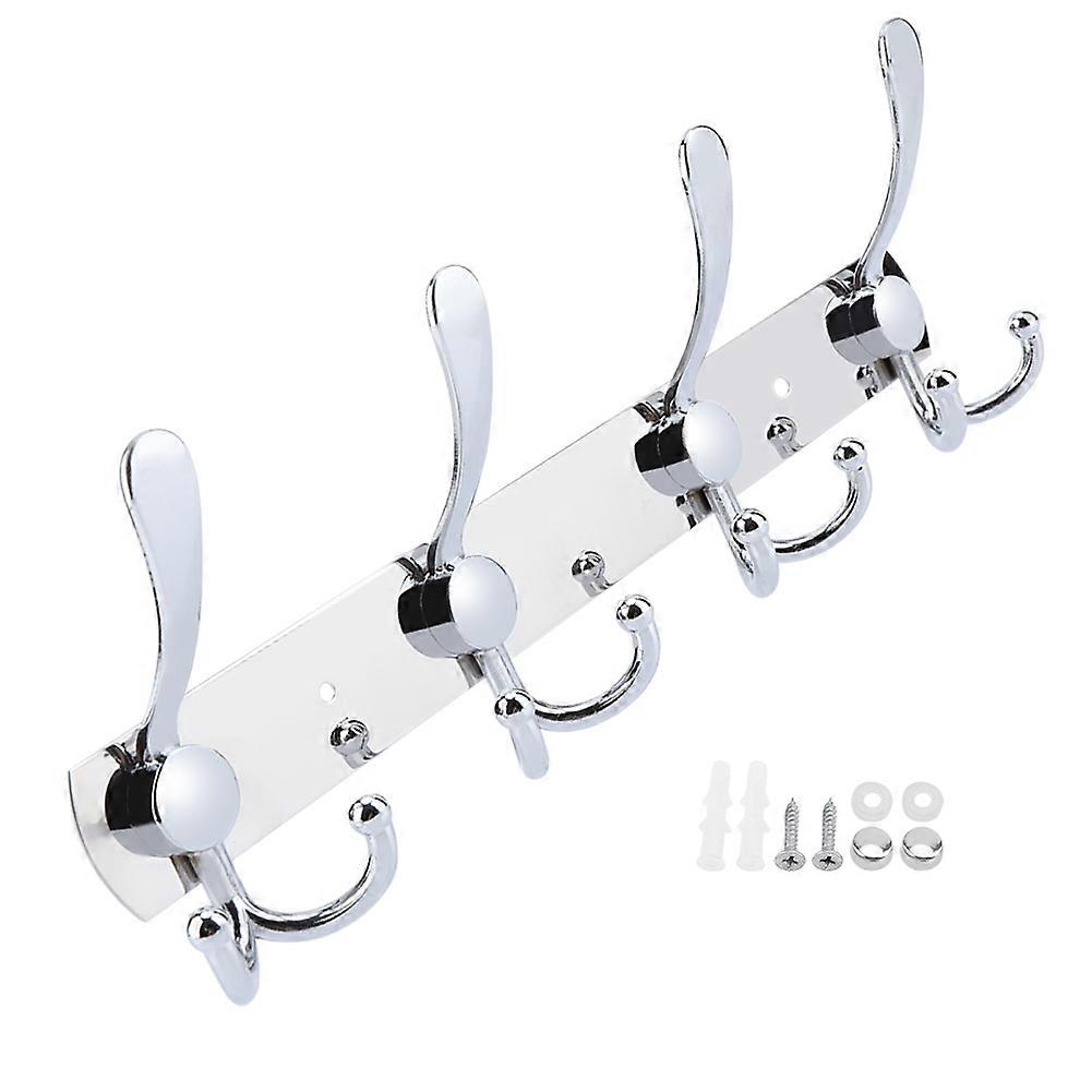 Multifunction Stainless Steel Wall Hanger Hook Rack Towel Hat Rack compatible Bathroom (4 Hooks)