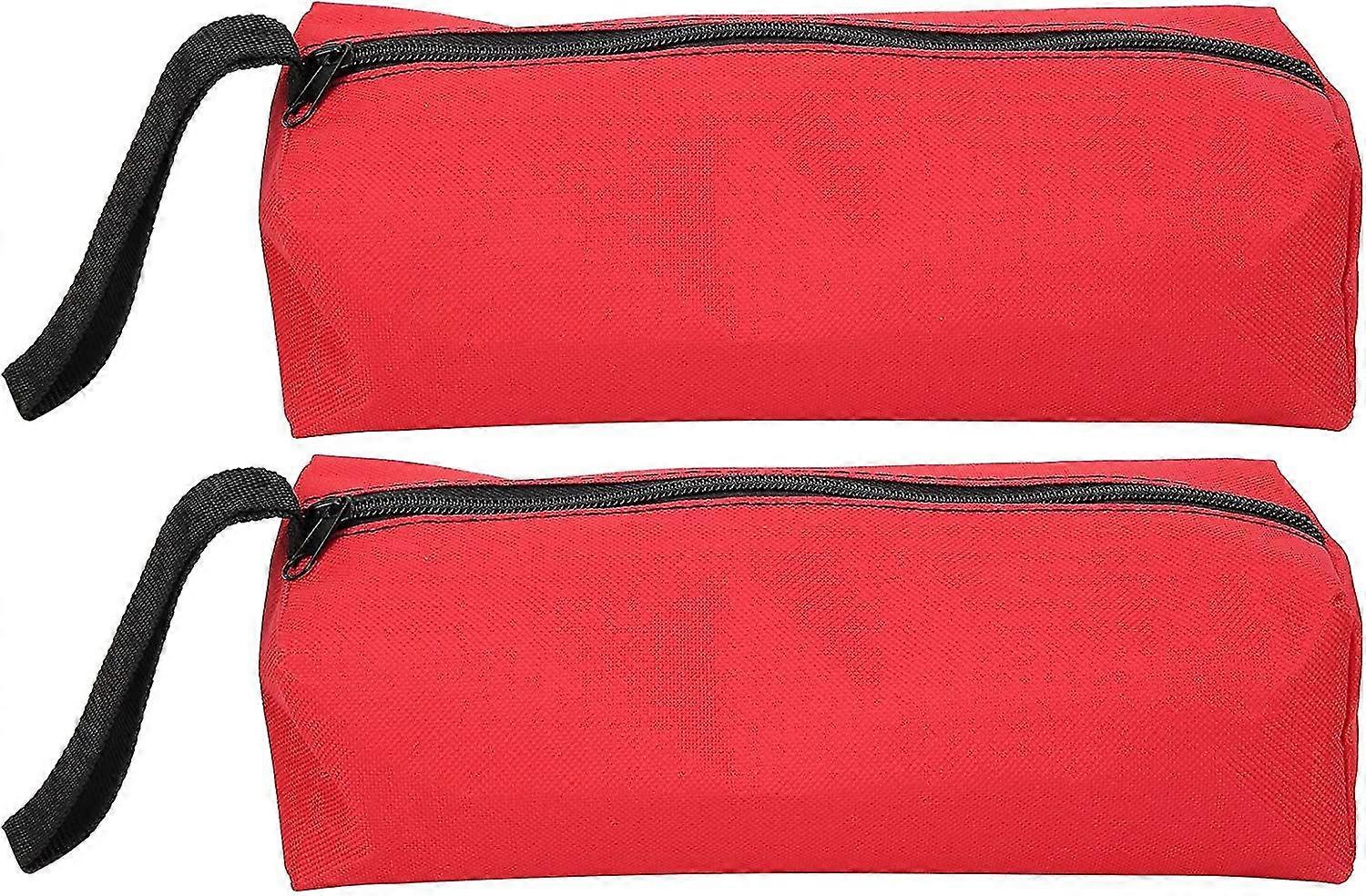 2 Pieces Small Tool Bag Portable Tool Storage Bag Canvas Multifunctional Tool Bag (red)