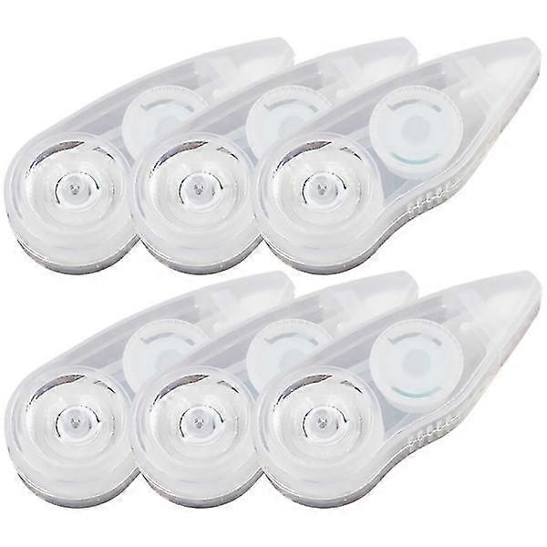 6pcs White-out Correction Tapes Students Correction Tapes Transparent Dispenser Correction Tapes