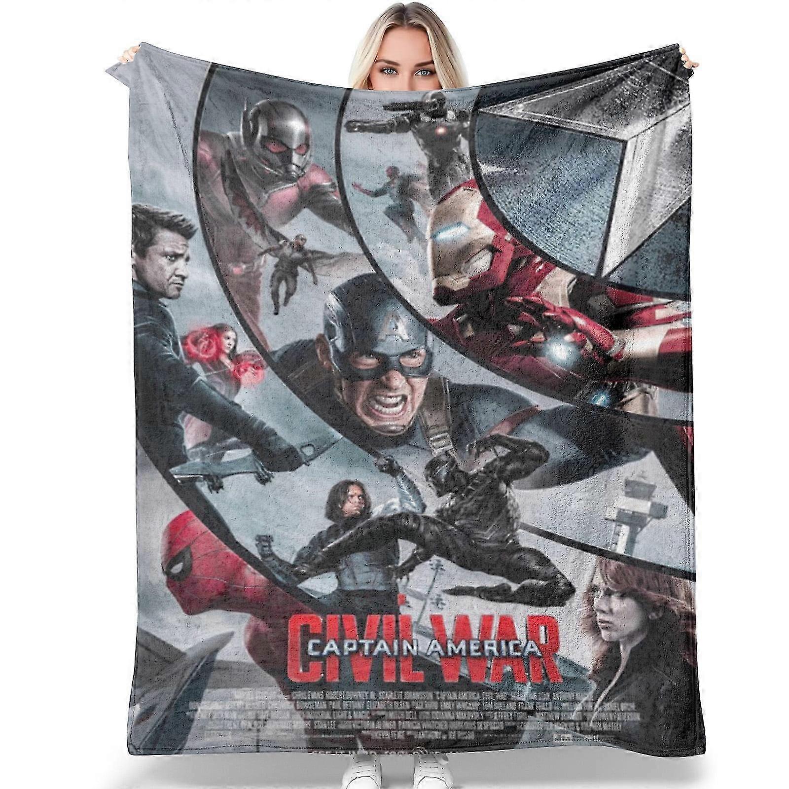 Captain America Blanket Multiple Sizes,Throw Blankets Flannel Sleep Cozy Lightweight Ultra-Soft Micro Blankets for Sofa Travel Air Conditioning Beddin