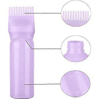 1 Pack Purple Hair Dye Brush Bottle Root Comb Applicator Bottle Hair Coloring Dye Applicator Scalp Treatment Bottle (Purple)