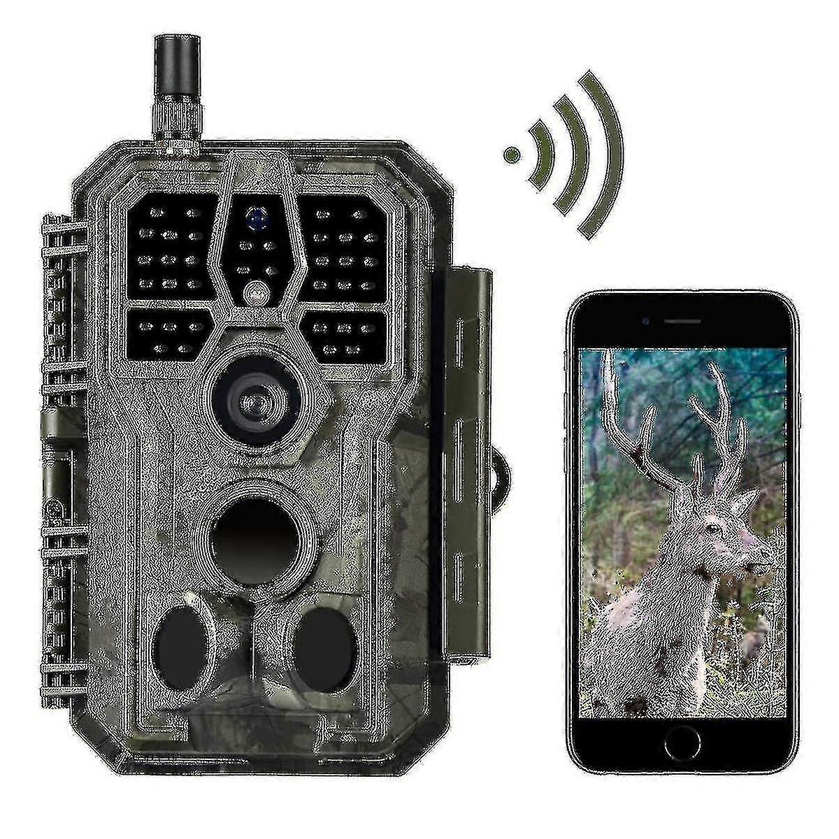 Blazevideo Wifi Trail Camera 32mp 1296p Game Camera With No Glow Night Vision Motion Activated Waterproof 0.1s Trigger Speed Wireless Hunting Cam With