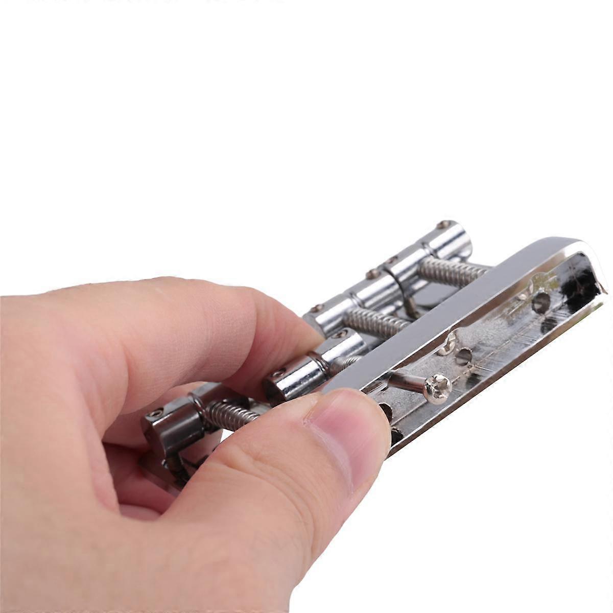 4 String Hardtail Bass Guitar Bridge for Precision PB Style Bass, Chrome