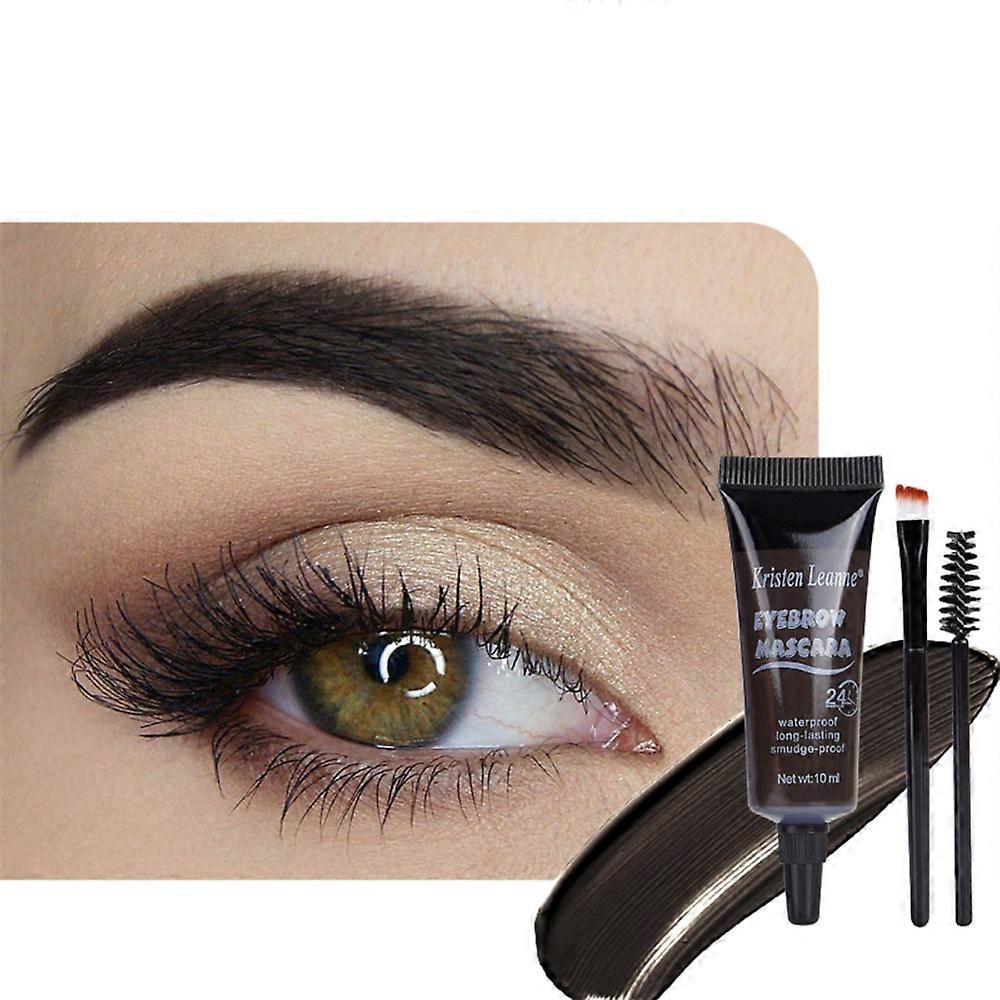 Tinted Thickening Eyebrow Mascara with Two Eyebrow Brushes,Brow Fast Sculpt,Waterproof