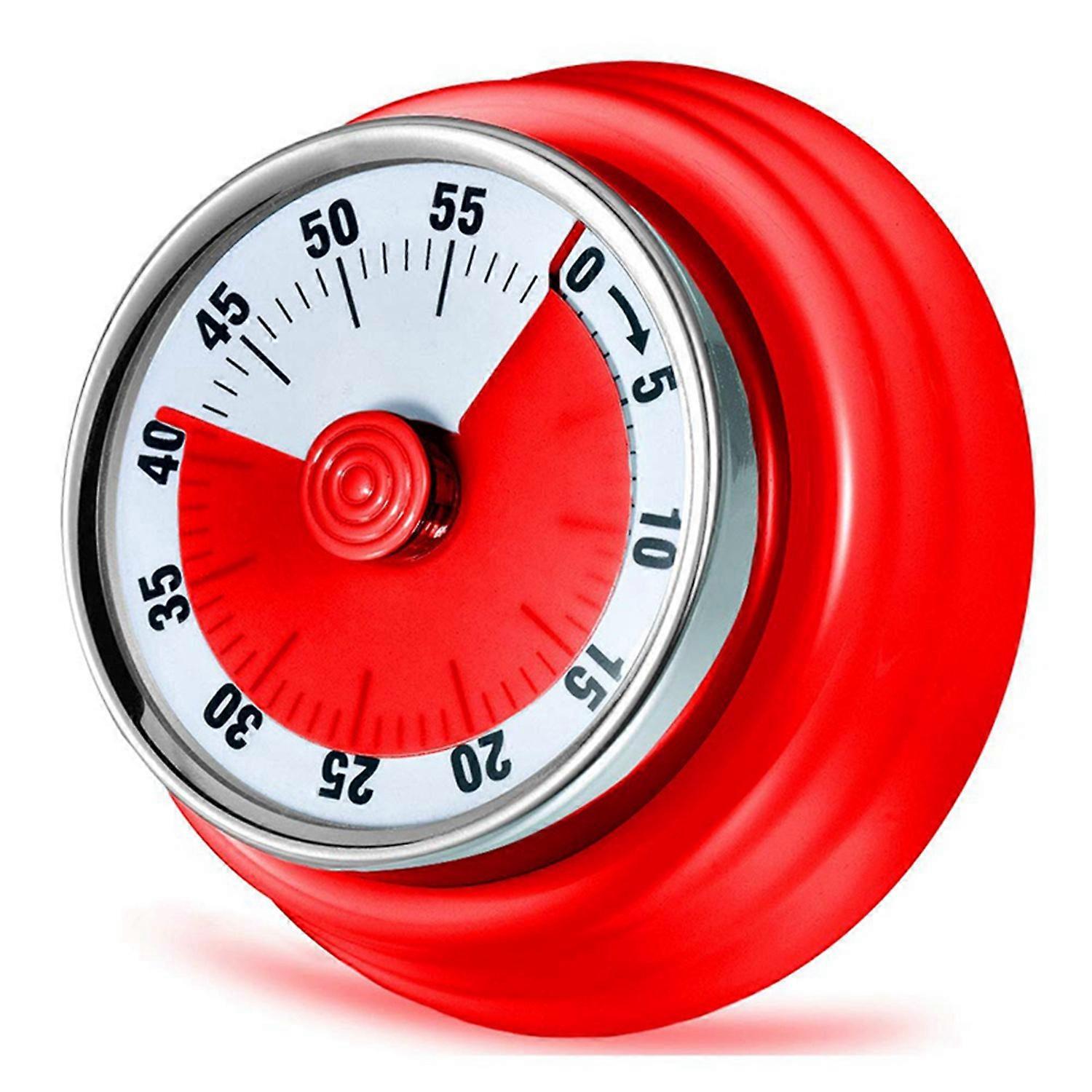 60 Minutes Mechanical Timer-Magnetic Visual Countdown Timer with Alarm for Kitchen Cooking Baking S