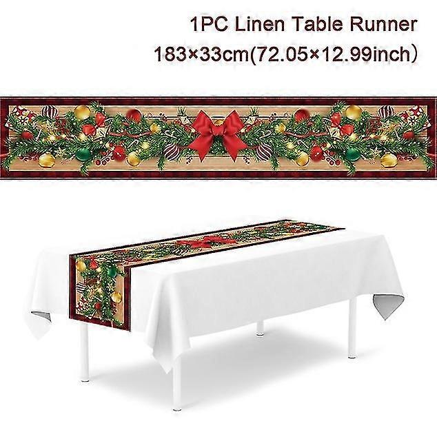 Table Runner Merry Decorations For Home 2023 Tablecloth Xmas Ornament Navidad Natal New Year Gift 2024
