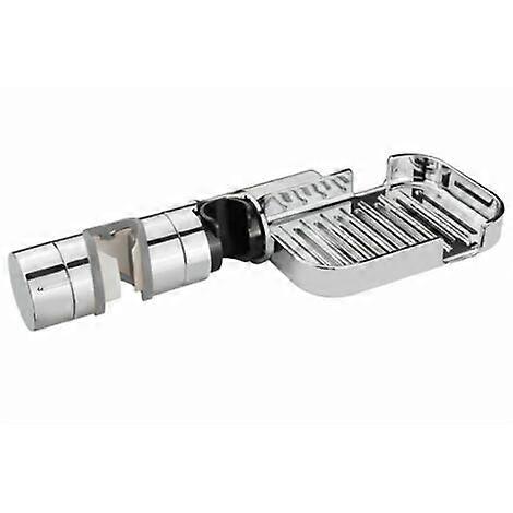 Shower Holder, Adjustable Shower Head Replacement, Suitable for 18-28mm Diameter Round Pipe, Chrome Finish (with Soap Dish)