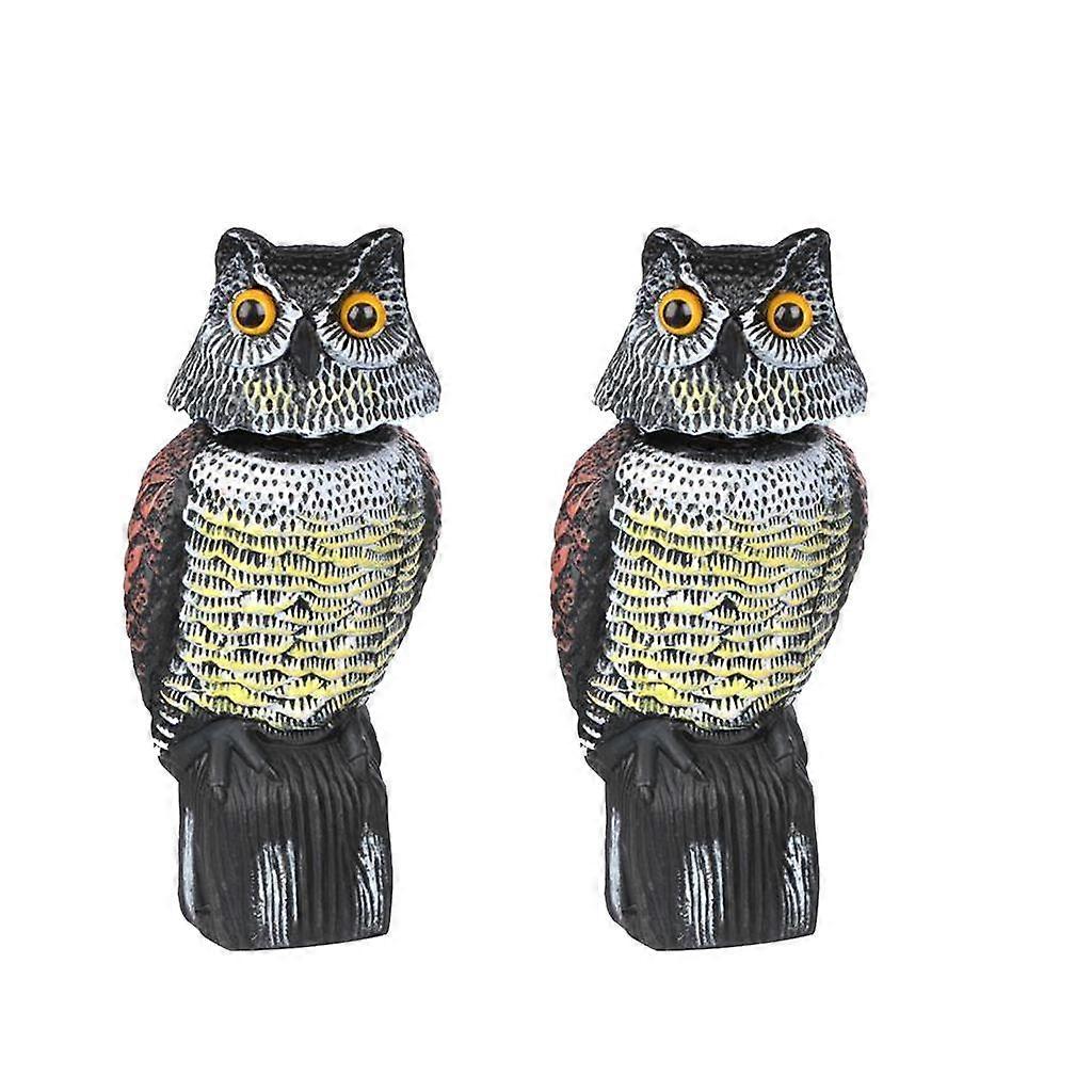 2pcs Large Realistic Owl Decoy Figurines