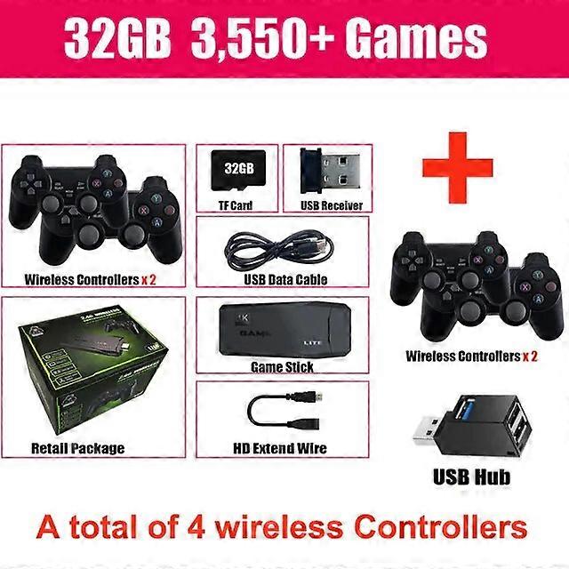 M8 Retro Game Console 4K 60fps HDMI Output Low Latency TV Game Stick Dual Handle Portable Home Game Console For PS1 Dropshipping