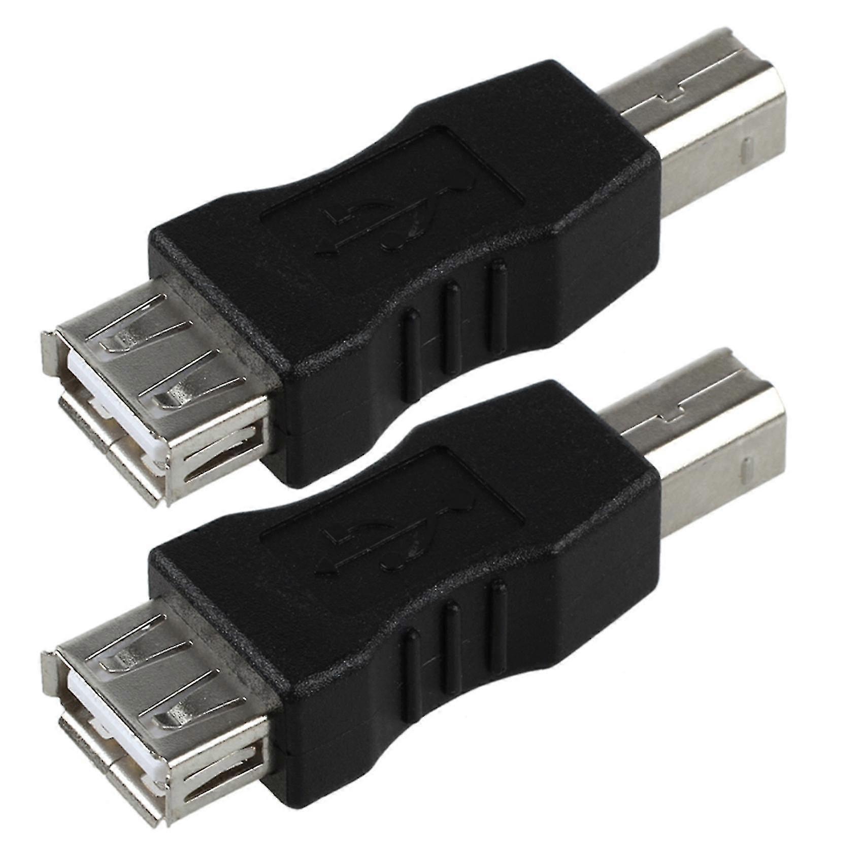2x USB Type A Female Til USB Type B mannlig adapter