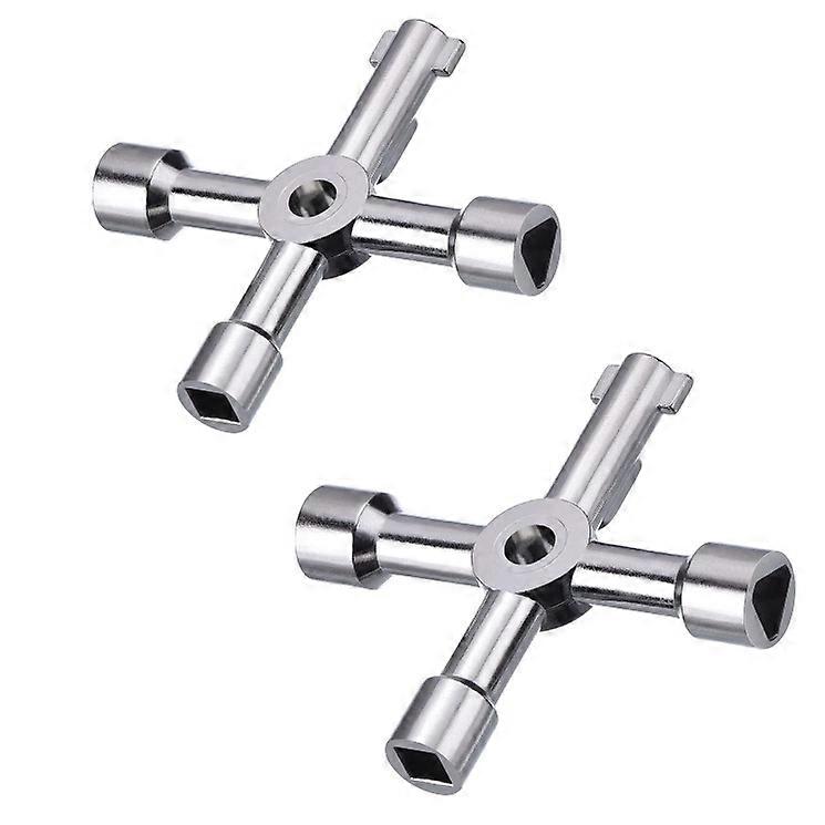 Set of 2 4-Way Multi-Function Utility Wrenches, Silver