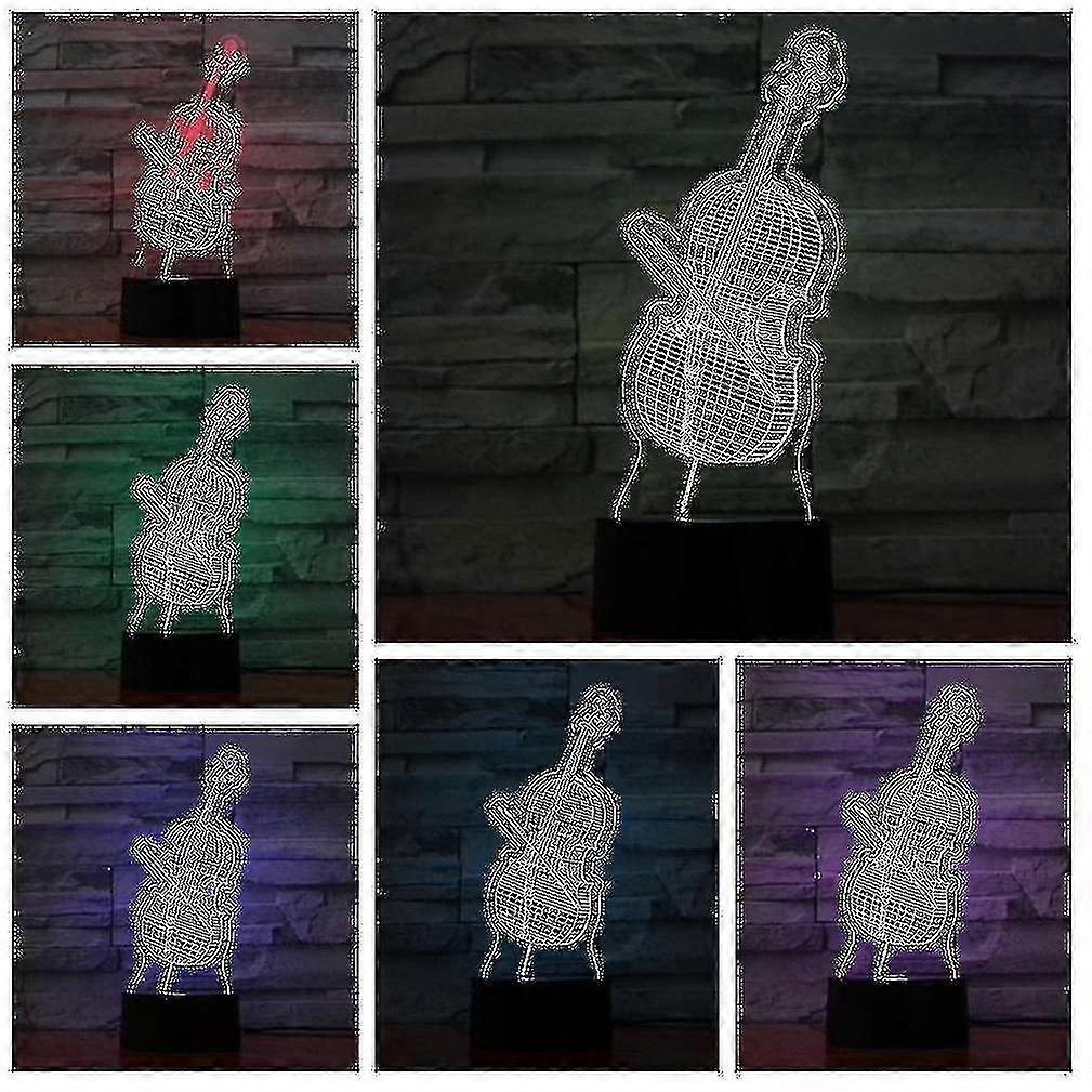 Instrument Cello 3d Led Night Light Bedroom Table Lamp Color Changing