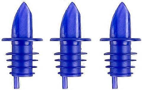 (3-Pack) Blue Free Flow Pourer, Bottle Spout