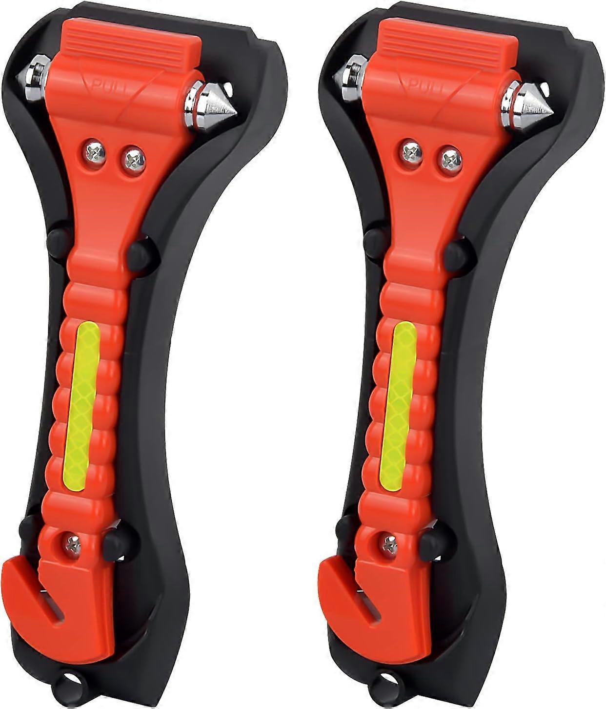 2 Pieces Car Emergency Hammers, 2 in 1 Car Safety Hammers with Window Breaker and Seat Belt Cutter, Non-Slip Car Emergency Escape Tool Kit