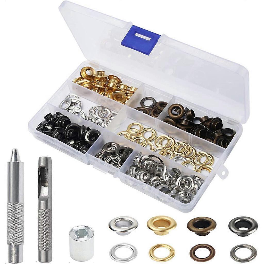 Eyelet Tool Set Pure Copper 100 Pieces Gold Silver with Storage Box