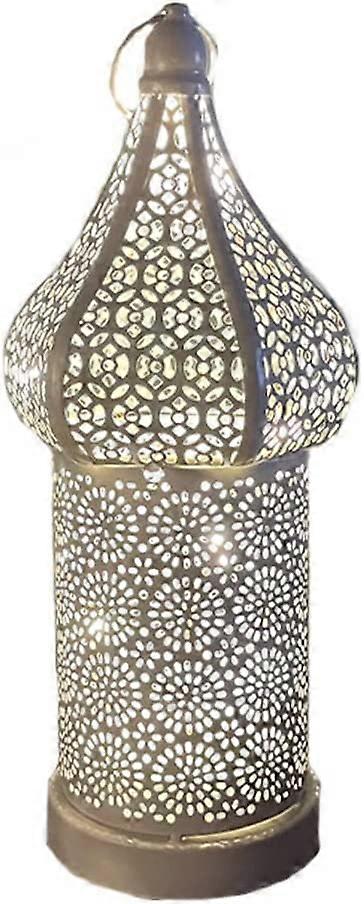 1 Pcs Moroccan Lantern, Battery Operated Lamp