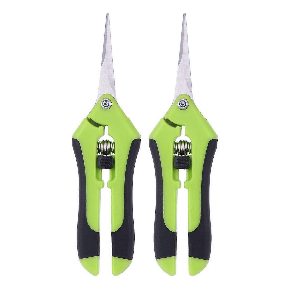 Pack Pruning Scissors Professional Stainless Steel Manual Pruning Scissors (Green)