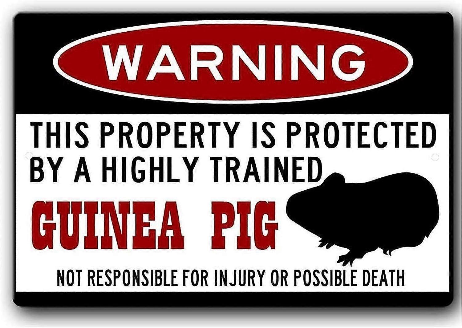 Aviso Propriedade Protegida Cobaia Metal Sinal 8 X 12 Polegadas