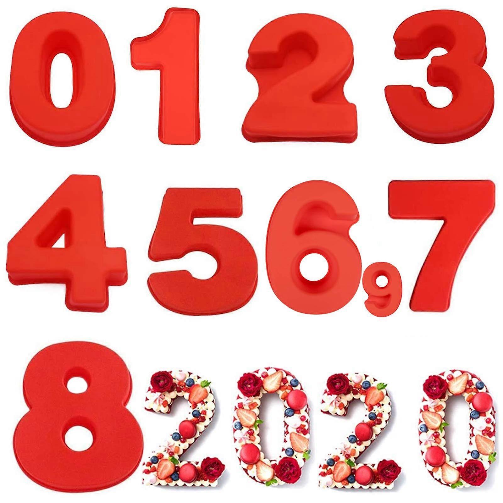 Global Outlet Ltd 0-9 Number Large Individual Cake Tins For Baking, Birthday, Wedding Anniversary & Parties, Metallic Cake Molds (1