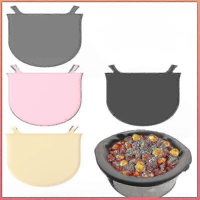 2pcs Silicone Slow Cooker Liner Compatible With Slow Cooker Crockpot, Reusable Leakproof Silicone Divider Fits 6 To 8 Quarts Slow Pot