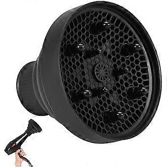 Universele haardroger diffuser voor krullend haar - met ronde nozzle (zwart)