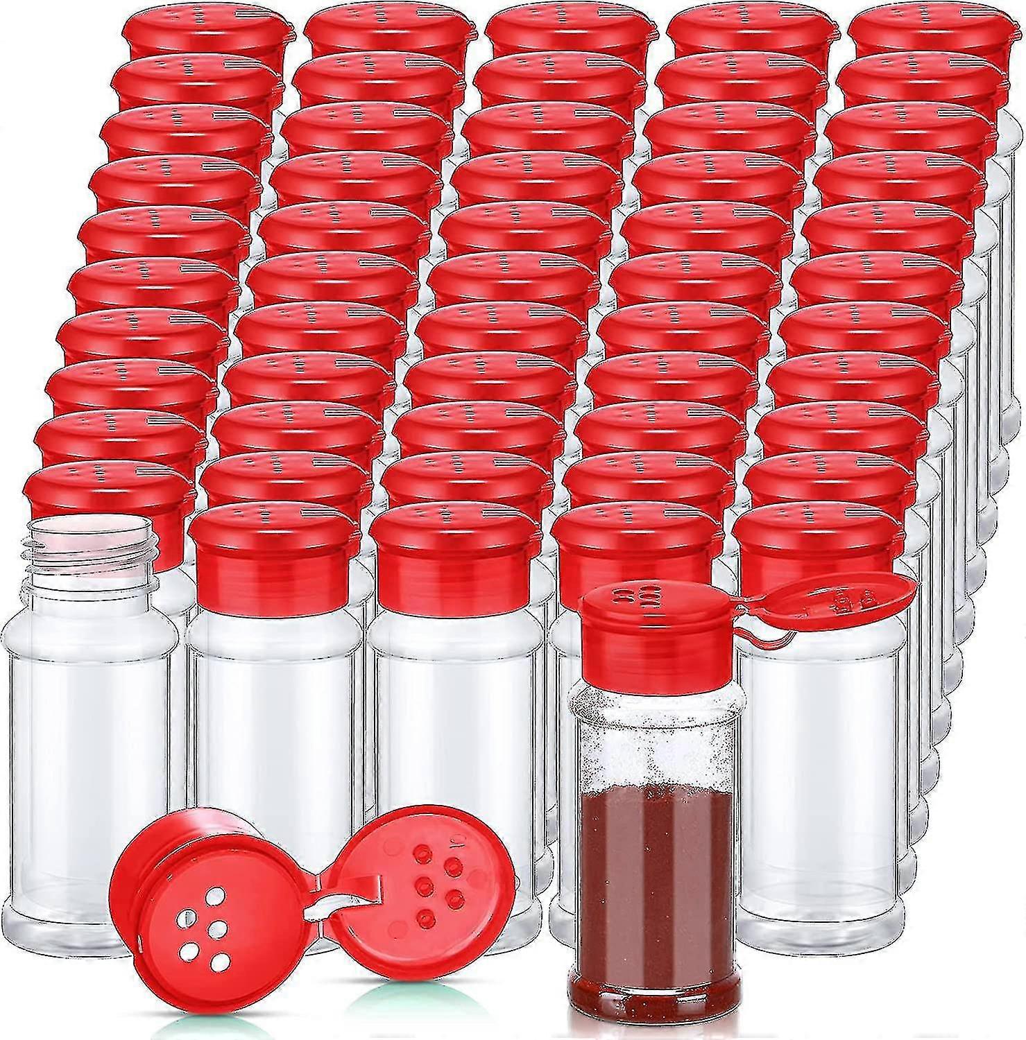 50pcs Plastic Spice Jars With Shaker Lids Spice Containers Plastic Spice Bottles Seasoning Shaker