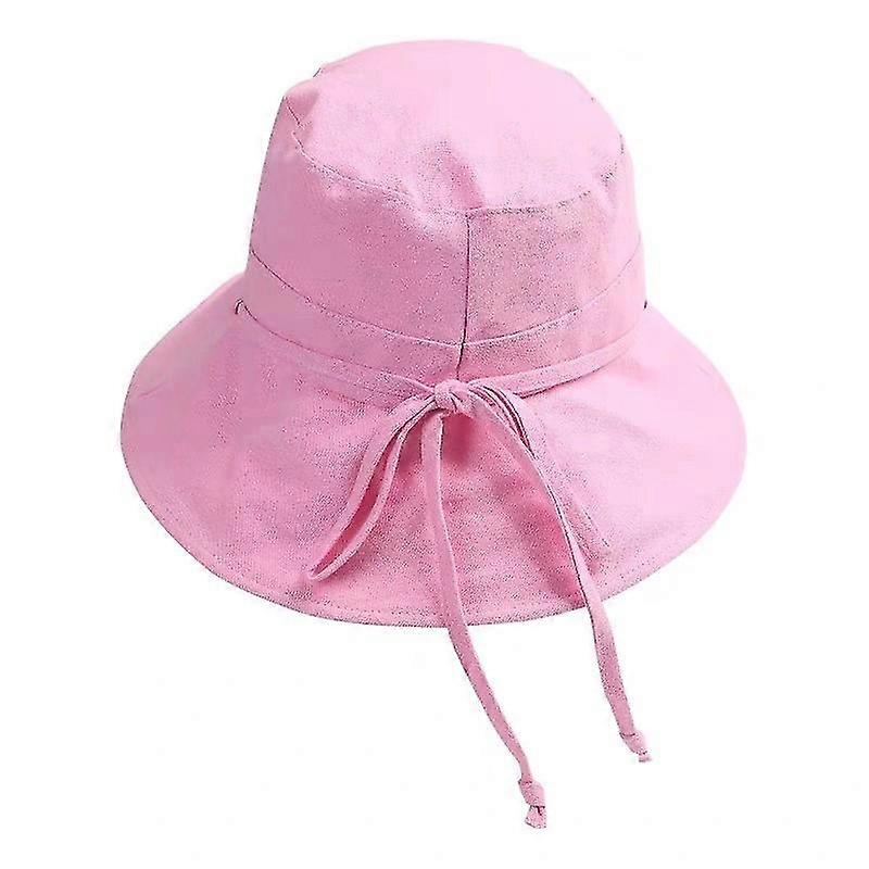 Verano Algodón Mujeres Casual Solid Bucket Hat Outdoor Sun Hats