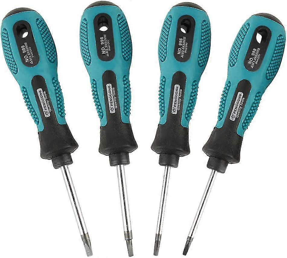 Triangular Screwdriver Set, 4pcs Magnetic Multifunctional Repair Tool 1.8/2/2.3/3*50mm Chrome Vanadium Precision Repair Tool Kit