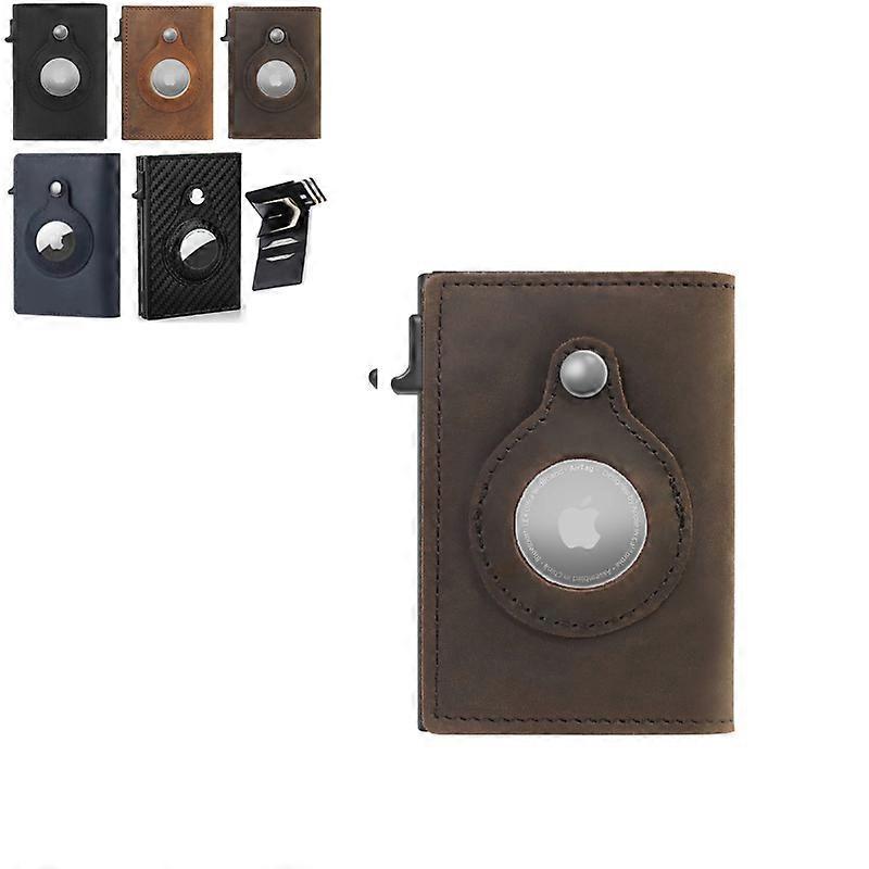 Mens wallet card case new smart AirTag + FRID antitheft swipe wallet card case