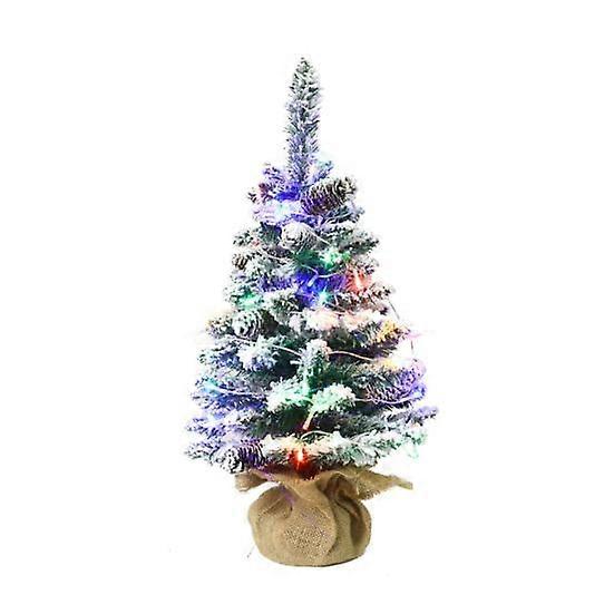 Mini Christmas Tree Looking Color with LED Light Realistic Vivid Battery-Operated Lighted Artificial Xmas Tree