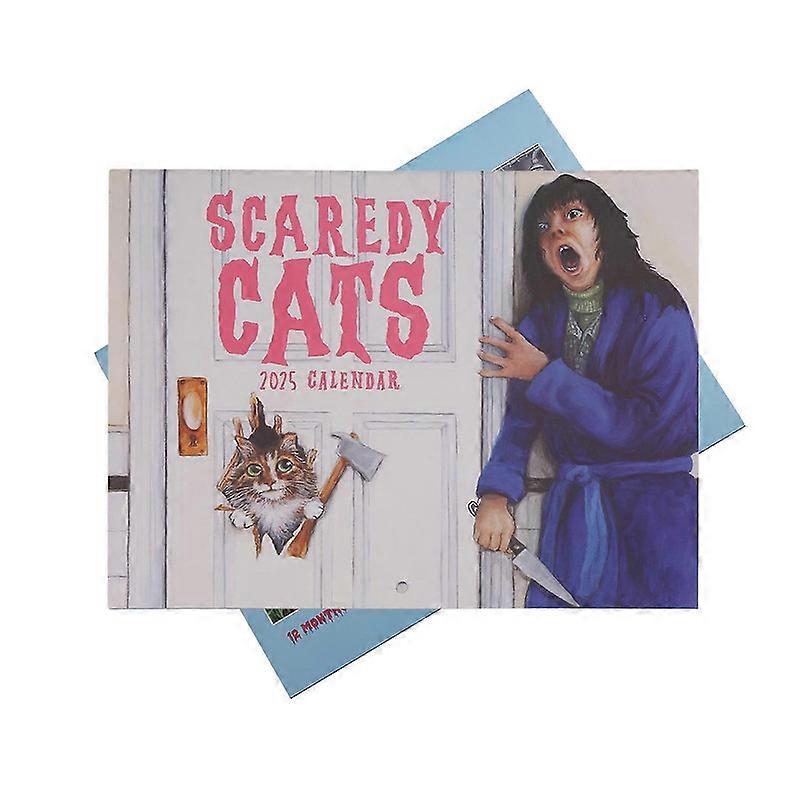 12 Month Cat Calendar 2025 Scaredy Cat Wall Monthly Calendar For Planning, Organizing And Daily Scheduler