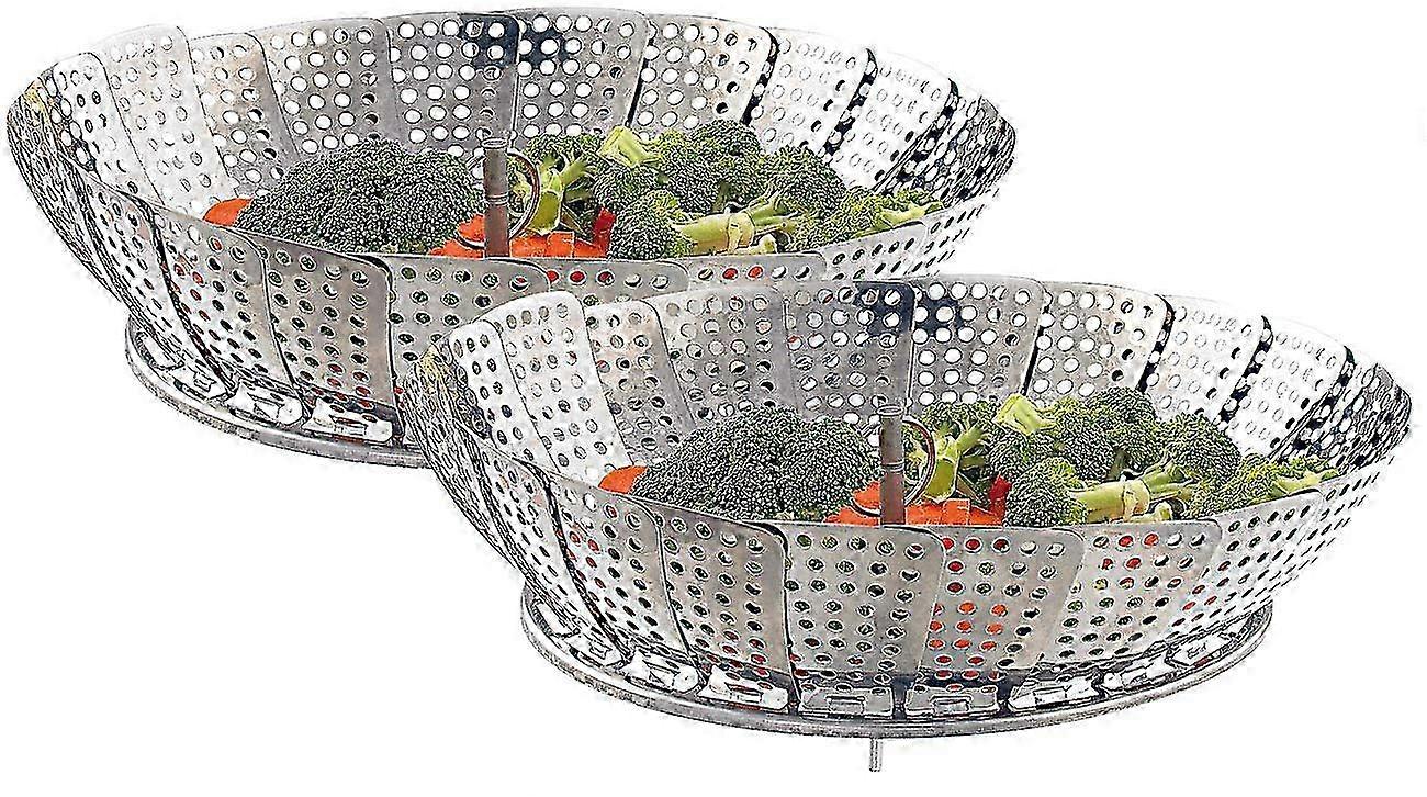 Steamer insert: set of 2 steamer inserts for all pots from 18 to 28 cm (steamer pot strainer)